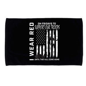 Wear Red On Fridays Military Veteran Support Our Troops Flag Microfiber Hand Towel