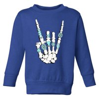 Western Rock On Skeleton American Rodeo Cowboy Toddler Sweatshirt