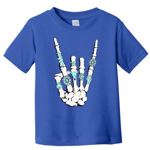 Western Rock On Skeleton American Rodeo Cowboy Toddler T-Shirt