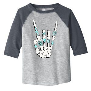 Western Rock On Skeleton American Rodeo Cowboy Toddler Fine Jersey T-Shirt