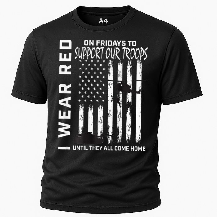 Wear Red On Fridays Military Veteran Support Our Troops Flag Cooling Performance Crew T-Shirt