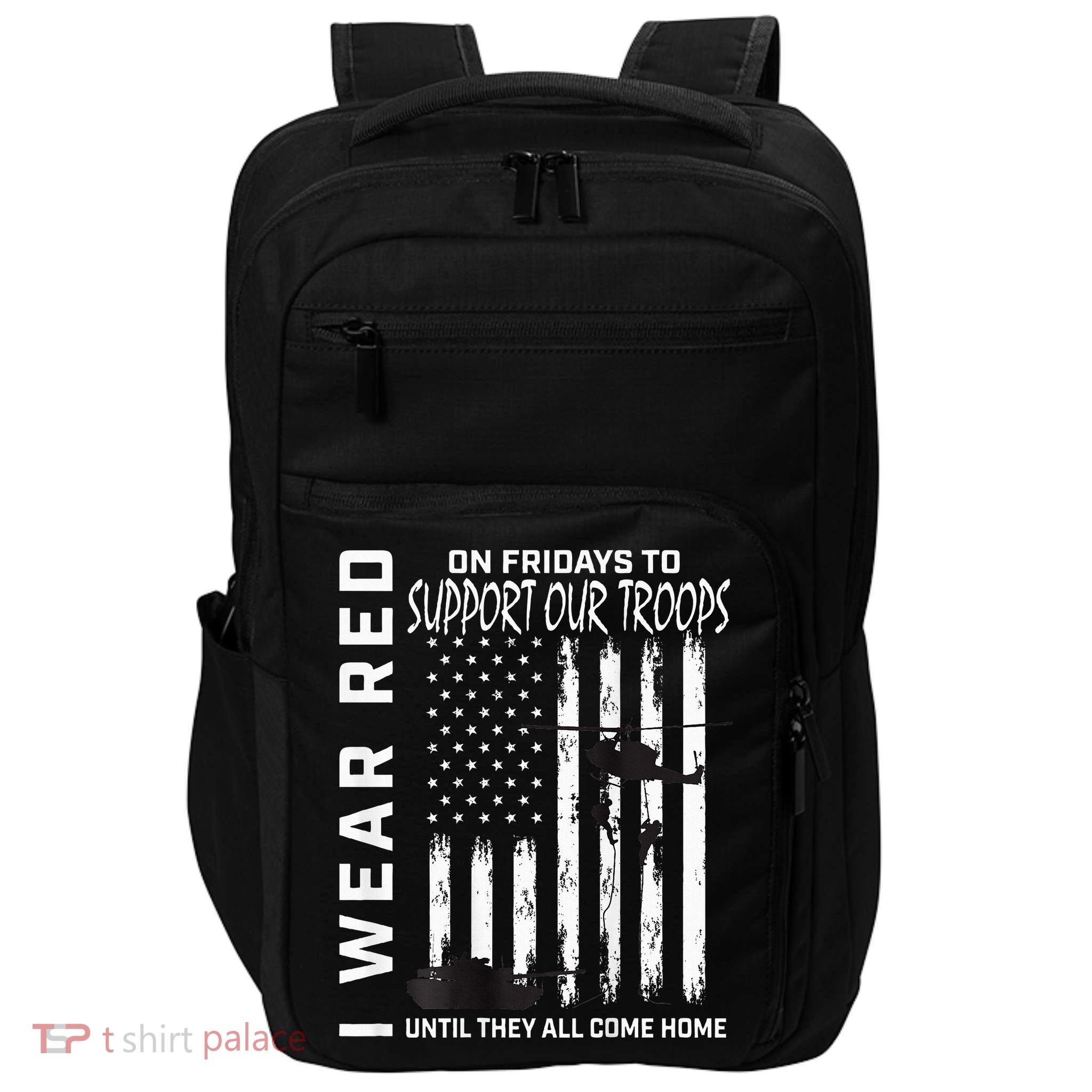 Wear Red On Fridays Military Veteran Support Our Troops Flag Impact Tech Backpack