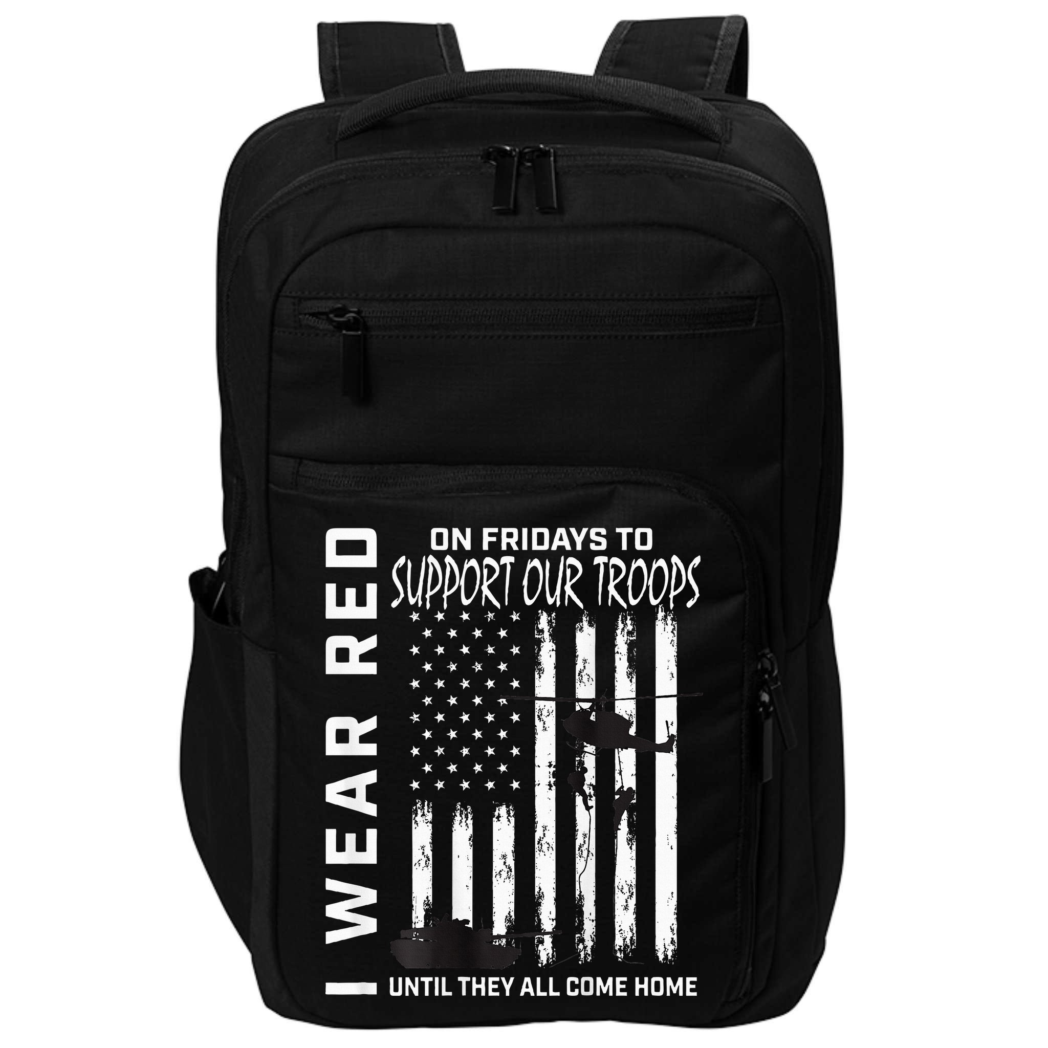 Wear Red On Fridays Military Veteran Support Our Troops Flag Impact Tech Backpack