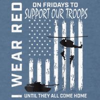 Wear Red On Fridays Military Veteran Support Our Troops Flag Garment-Dyed Sweatshirt