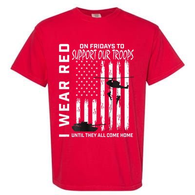 Wear Red On Fridays Military Veteran Support Our Troops Flag Garment-Dyed Heavyweight T-Shirt