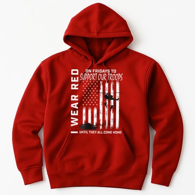 Wear Red On Fridays Military Veteran Support Our Troops Flag Hoodie