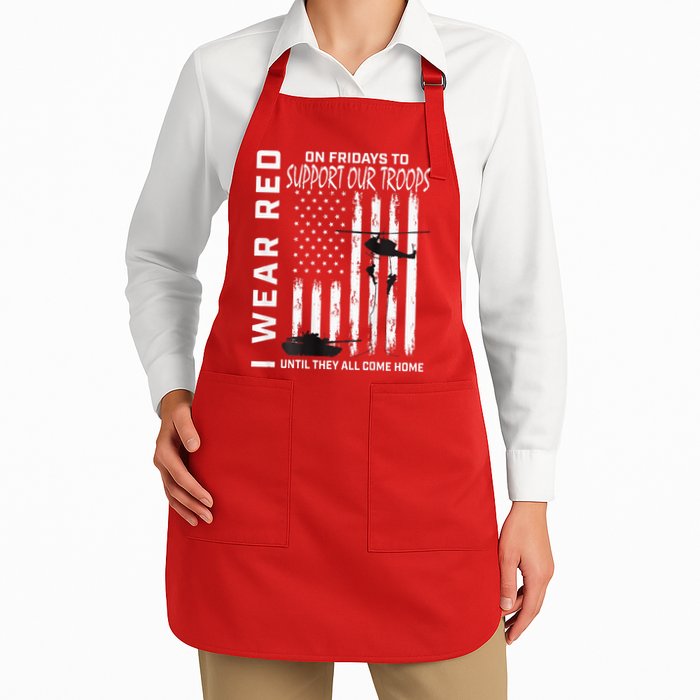 Wear Red On Fridays Military Veteran Support Our Troops Flag Apron