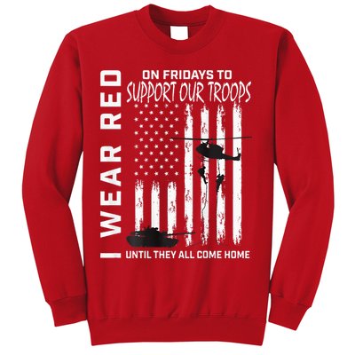 Wear Red On Fridays Military Veteran Support Our Troops Flag Sweatshirt