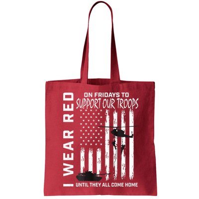 Wear Red On Fridays Military Veteran Support Our Troops Flag Bag
