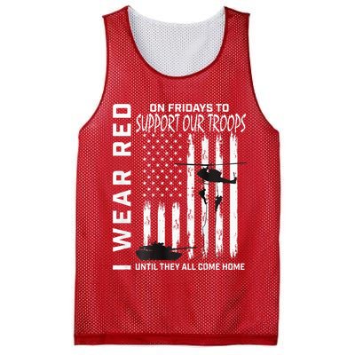 Wear Red On Fridays Military Veteran Support Our Troops Flag Mesh Reversible Basketball Jersey Tank