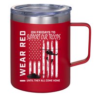 Wear Red On Fridays Military Veteran Support Our Troops Flag 12oz Stainless Steel Coffee Mug