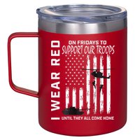 Wear Red On Fridays Military Veteran Support Our Troops Flag 12oz Stainless Steel Coffee Mug