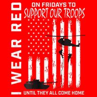 Wear Red On Fridays Military Veteran Support Our Troops Flag Tie-Dye T-Shirt