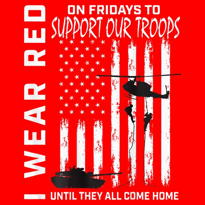 Wear Red On Fridays Military Veteran Support Our Troops Flag Tie-Dye T-Shirt