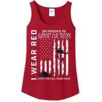 Wear Red On Fridays Military Veteran Support Our Troops Flag Ladies Essential Tank