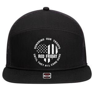 Wear Red on Friday US Military Pride and Support 7 Panel Mesh Trucker Snapback Hat