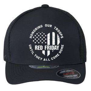 Wear Red on Friday US Military Pride and Support Flexfit Unipanel Trucker Cap