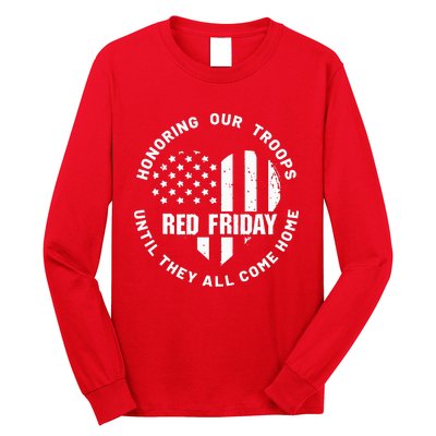 Wear Red on Friday US Military Pride and Support Long Sleeve Shirt