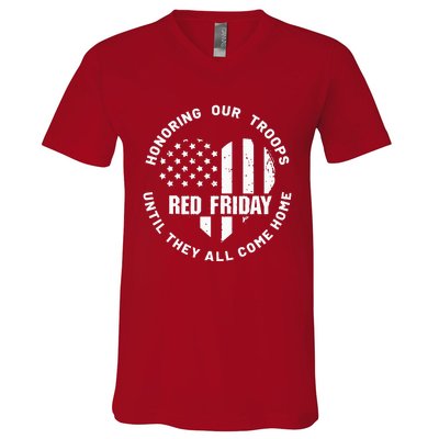 Wear Red on Friday US Military Pride and Support V-Neck T-Shirt