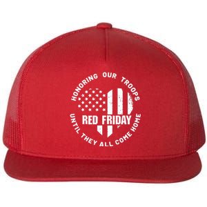 Wear Red on Friday US Military Pride and Support Flat Bill Trucker Hat