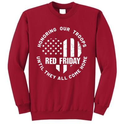 Wear Red on Friday US Military Pride and Support Tall Sweatshirt