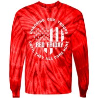 Wear Red on Friday US Military Pride and Support Tie-Dye Long Sleeve Shirt