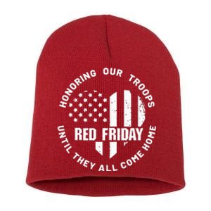 Wear Red on Friday US Military Pride and Support Short Acrylic Beanie