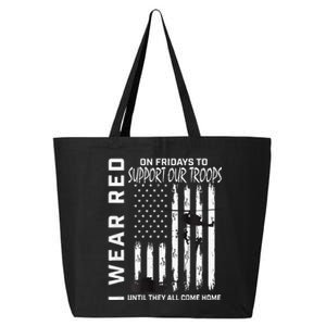 Wear Red On Fridays Military Veteran Support Our Troops Flag 25L Jumbo Tote