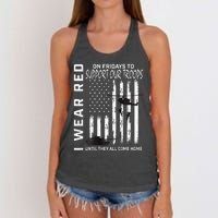 Wear Red On Fridays Military Veteran Support Our Troops Flag Women's Knotted Racerback Tank