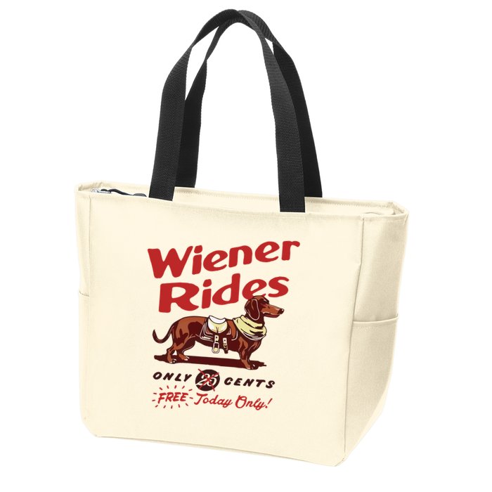 Wiener Rides Only 25 Cents Dachshund Free Today Only Zip Tote Bag