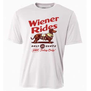 Wiener Rides Only 25 Cents Dachshund Free Today Only Cooling Performance Crew T-Shirt