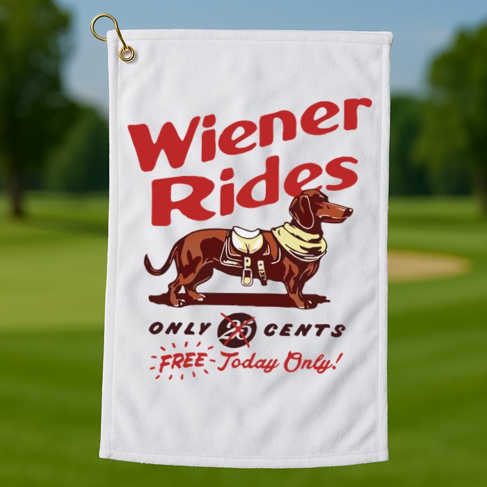 Wiener Rides Only 25 Cents Dachshund Free Today Only Golf Towel