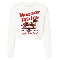 Wiener Rides Only 25 Cents Dachshund Free Today Only Cropped Pullover Crew