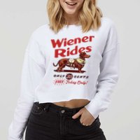 Wiener Rides Only 25 Cents Dachshund Free Today Only Cropped Pullover Crew