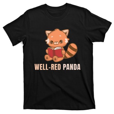 Well Red Panda Book Lover Funny Red Pandas Animal Graphic T-Shirt