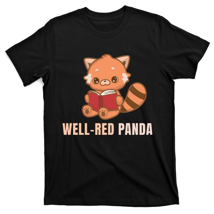 Well Red Panda Book Lover Funny Red Pandas Animal Graphic T-Shirt