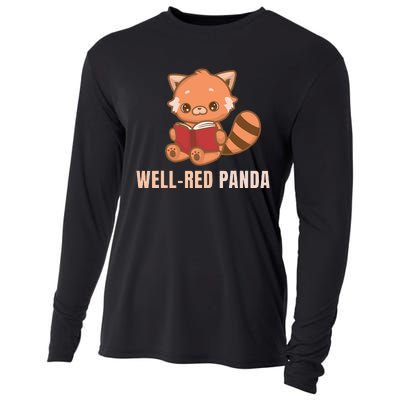 Well Red Panda Book Lover Funny Red Pandas Animal Graphic Cooling Performance Long Sleeve Crew