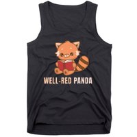 Well Red Panda Book Lover Funny Red Pandas Animal Graphic Tank Top