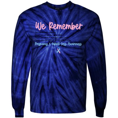 We Remember Pregnant Infant Loss Awareness Pink Blue Ribbon Tie-Dye Long Sleeve Shirt