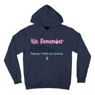 We Remember Pregnant Infant Loss Awareness Pink Blue Ribbon Tall Hoodie