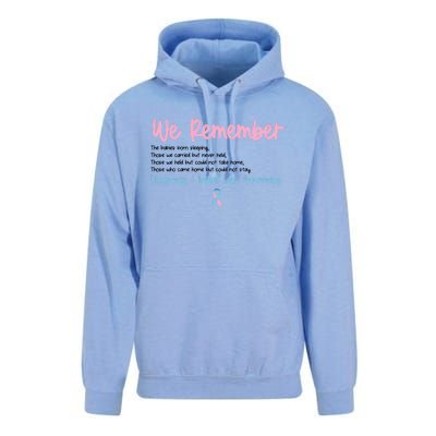 We Remember Pregnant Infant Loss Awareness Pink Blue Ribbon Unisex Surf Hoodie