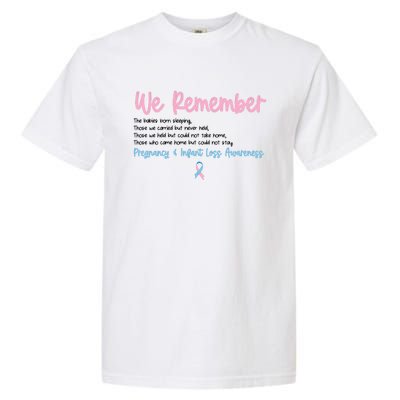 We Remember Pregnant Infant Loss Awareness Pink Blue Ribbon Garment-Dyed Heavyweight T-Shirt