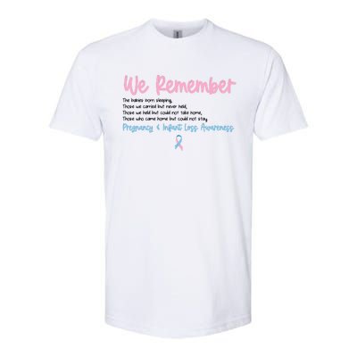 We Remember Pregnant Infant Loss Awareness Pink Blue Ribbon Softstyle CVC T-Shirt