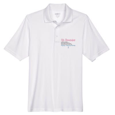 We Remember Pregnant Infant Loss Awareness Pink Blue Ribbon Men's Origin Performance Pique Polo