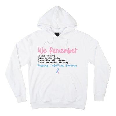 We Remember Pregnant Infant Loss Awareness Pink Blue Ribbon Hoodie