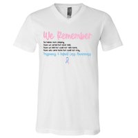 We Remember Pregnant Infant Loss Awareness Pink Blue Ribbon V-Neck T-Shirt