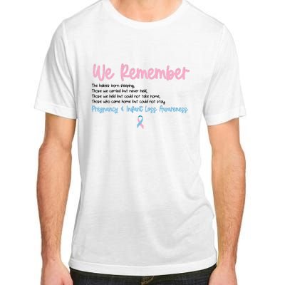 We Remember Pregnant Infant Loss Awareness Pink Blue Ribbon Adult ChromaSoft Performance T-Shirt