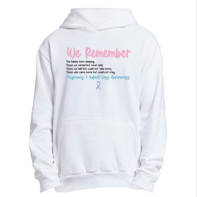 We Remember Pregnant Infant Loss Awareness Pink Blue Ribbon Urban Pullover Hoodie