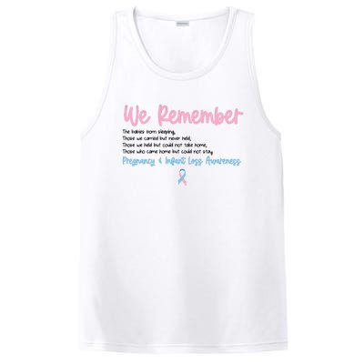 We Remember Pregnant Infant Loss Awareness Pink Blue Ribbon PosiCharge Competitor Tank