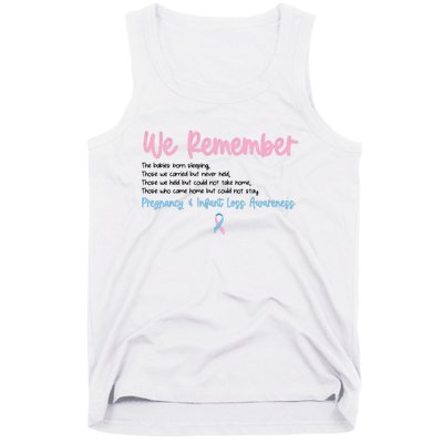 We Remember Pregnant Infant Loss Awareness Pink Blue Ribbon Tank Top